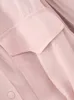 Giacche da donna Giacca da donna 2023 Manica lunga Colletto alla coreana Capispalla Tasche frontali con patta Monopetto Zip-Up Casual Oversize