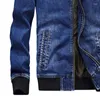 Herrjackor 2023 Autumn Stand Neck Denim Jacket Lossa stor enkel casual wear wear coat