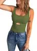 Camisoles réservoirs mode d'été femmes Sexy Slim hauts col en U sans manches dames bonne qualité débardeurs 6 couleurs 231023