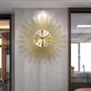Zegary ścienne nowoczesne design cyfrowy złoty okrągły luksusowy zegar metalowy salon horloge murale dekoracja domu