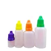 Colorful PE Dropper Bottles 3ml 5ml 10ml 15ml 20ml 30ml 50ml Needle Tips with Color Childproof Cap Sharp Dropper Tip Plastic Eliquid Bo Rigs