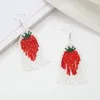 Dangle Earrings Beaded Tassels Fruit Strawberry Watermelon Personalized Fashion Hand Knitting Simplicity Bohemian Rice Bead