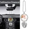 Sublimation große Flügel Halsketten Anhänger Sublimation Rohlinge Auto Anhänger Engel Rückspiegel Dekoration hängende Charm Ornamente