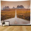 Tapeçarias paisagem tapeçaria deserto asfalto viagem ocidental deserto parede pendurado decoração para quarto sala de estar dormitório