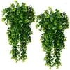 Dekorativa blommor utomhusblad Garland Artificiellt blomsterfyllmedel 2st Vine Wall Hanging Simulation of Green False Home