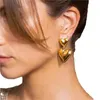 Orecchini pendenti temperamento elegante color oro nappa in metallo amore cuore goccia per le donne matrimonio quotidiano ciondolo gioielli regalo E002