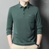 Men's Polos Men Business Casual Cosy Polo Shirts Grey Green Red Navy Comfy Tops Cotton Blended Daily Wear OOTD Leisure Style Autumn Spring