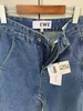 Merk Jeans Womens High Street Broekspijpen Open Vork Strakke Capri Voeg Fleece Warm Afslanken Rechte Dameskleding Borduren Afdrukken Mode