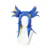 Jeu Valorant néon Cosplay court bleu mélange blond avec 2 clips queues de cheval perruque jeu de rôle perruques Halloween Costume pour les femmes