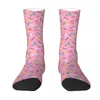 Erkek Çoraplar Tatlı Pembe Donut Sprinkles Çorap Erkek Kadın Polyester Çoraplar Özelleştirilebilir Hip Hop