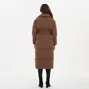 Donsparka's voor dames Malina Dikke losse parka's Damesmode Effen bedekte knopenjassen Dames Elegante stropdasriem Lange katoenen jassen Dames Dames 231021