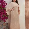 Vestidos de talla grande de noche para mujer, mantón de lentejuelas, vestidos de graduación, moda femenina grande, fiesta elegante 3xl 4xl 5xl 6xl