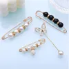 Brooches 8Pcs Multi-style Brooch Set Pearl Rhinestone For Women's Clothing Lapel Pin Tightening Waist Diy Accessories