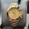 ROLEJ Reloj para hombre Esfera dorada ST9 Acero Todas las subesferas en funcionamiento 40 mm Mecánico automático 2813 Movimiento Cristal de zafiro Bisel de cerámica DAYTONAS Dhgate relojes AAA