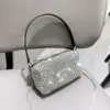 Sacos de noite alça strass saco prata cristal espumante bolsa feminina carteira e designer de luxo 231023