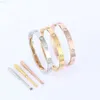 Famosi braccialetti rigidi Screw Love con pietre cacciavite Bracciale in acciaio inossidabile placcato oro 18 carati