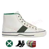 2024 Tennis 1977 płótno wysokie butów swobodne buty luksurys Designer damski marka buta Włochy Zielone i czerwone w paski internetowej guma sole bawełniana bawełna