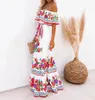 Urban Sexy sukienki letni druk vintage długi dla kobiet z ramion fashing moda boho impreza maxi sukienka 2023 Ladies Beach Sundress 231023