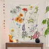 Tapestries Magic Flower Farterfly Tarot Mönster Tapestry Filt Psychedelic Witchcraft Wall Hanging Böhmen Gypsy Home Bedroom Decorating 231023