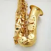 Ny Golden EB Alto Saxophone European Senaste elektrofores Guldprocess Sax Tube Body Gold-Plated Musical Instrument