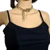 Collier à chaîne épaisse en métal pour femmes, bijoux punk, à la mode, chaîne de clavicule