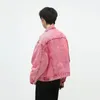 Mäns jackor Syuhgfa Fashion Denim Pink Washed Jean Coat Trend Nisch Design Vintage Male Handsome Ytterkläder 2023 Autumn