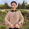 Women's Cape Women's Jackets Irregular Kintting Cloak Sweater Bat Sleeve Knitting Shawl Women Loose Pullovers Plus size loose fitting pullover jumpe 231023