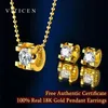 Ожерелья с подвесками VITICEN, настоящее золото 18 карат, AU750, ожерелье с подвеской, серьги с блестящими бриллиантами, подарок, ювелирные изделия для женщины, жены 231020