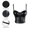 Camisoles Tanks S-6XL Leather Bustiers Sexy Gothic Corset Crop Tops Women's Summer Camis Plus Size Bra Vest Sleeveless Bralette Tees Black Red 231023