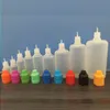 Tom oljeflaska plastdropparflaskor för juice 3 ml 5 ml 10 ml 15 ml 20 ml 30 ml 50 ml 100 ml 120 ml med barnsäker lock grossist mhbur