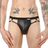 Underpants Sexy Leather Thong Underwear Men Gay Fashion Open Back Male Panties Seamless Temptation Flirting Teasing U Pants Pouch