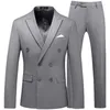 Men's Suits 2023 Plus Size Double Breasted Solid Color Suit Business Fashion And Leisure Two Pieces