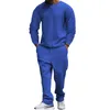 Men's Tracksuits Cross border Wear Set Spring and Autumn Two Piece Round Neck Long Sleeve T shirt Pants Casual Sports Style 231023