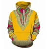Özelleştirilmiş Hoodies Sweatshirts Erkek Sarı Hoodie Afrika Geleneksel UNISEX RASID Spor Sweater