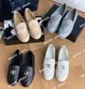 Dress Shoes Loafers Fall Fashion Leather Ringer All-match Small Leather Shoes High-quality Women's Single Foot Metal Buckle Black Single Shoe channellies Shoes