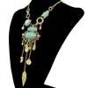 Pendentif Colliers Inde Style Gypsy Déclaration Vintage Longues Perles De Résine Collier Bijoux Ethniques Boho Tribal Collier Tibet