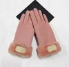 Gants de styliste en cuir à cinq doigts pour femmes, gants courts en polaire épais, Vintage, tendance, solides, simples, de protection, 602