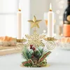 Candle Holders Christmas Golden kutego żelaza świecznika Święta Święta płaszcz śnieżny gwiazda Elk Holder Ozdoby Ozdoby Xmas Decor