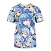 T-shirts pour hommes Kono Subarashii Sekai Ni Shukufuku O! Konosuba hommes été T-shirt Cosplay Megumin Aqua hauts t-shirts