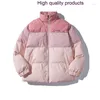 Женские тренчи, женские розовые пуховики с градиентом, 2024, зимнее милое мешковатое пальто, утепленная теплая женская куртка-пуховик с хлопковой подкладкой