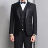 Men's Suits Business Formal Sets Satin Wedding Blazer Elegant Slim Fit Homme Outfits 3 Pieces Jacket Pants Vest Custom Made