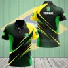 Herrpolos Brasilien flagga med vapen Anpassade poloshirts Summer Casual Streetwear Fashion Loose Jersey Plus Size Sportwear