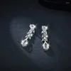 Boucles d'oreilles E3-0063 Lefei mode à la mode classique luxe Moissanite conception oeil feuille goutte d'eau boucle d'oreille pour les femmes argent 925 bijoux de fête