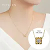 펜던트 목걸이 Viticen Real 18K Gold AU750 펜던트 목걸이 귀걸이 다이아몬드 빛나는 선물 여성 아내 231020