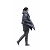 Women's Trench Coats Winter Coat Women Down Padded Jacket Loose Cape Stand-up Collar Single Breasted Clothing For