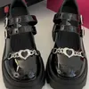 Kleid Schuhe Vintage Süße Mary Janes Schuhe Frauen Herzförmige Schnalle Kawaii Lolita Plateauschuhe Weibliche Kette Niedliche Mode Schuhe Sommer 231023