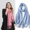 Scarves Fashion Winter Women Scarf Thin Shawls and Wraps Lady Solid Female Hijab Stoles Long Cashmere Pashmina Foulard Head Scarves 231021