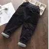 Pantaloni invernali per bambini Pantaloni cargo in pile solido per ragazzi Addensare pantaloni sportivi caldi 2 anni Vestiti per bambini Autunno Ragazza Pantaloni alla caviglia 231023