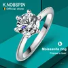 Обручальные кольца Knobspin Оригинальное кольцо из стерлингового серебра 925 пробы с бриллиантами и сертификатом Ювелирные изделия Свадебные обручальные кольца для женщин 231021