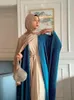 Abbigliamento etnico Abaya pieghettato per donna Manica a farfalla Abito lungo islamico Kimono Dubai Abaya aperto Abito da festa musulmano Cardigan Caftano